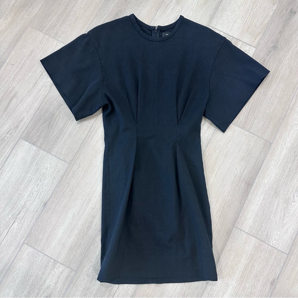 Isabel Marant short sleeve linen mini dress black size 40 US 8